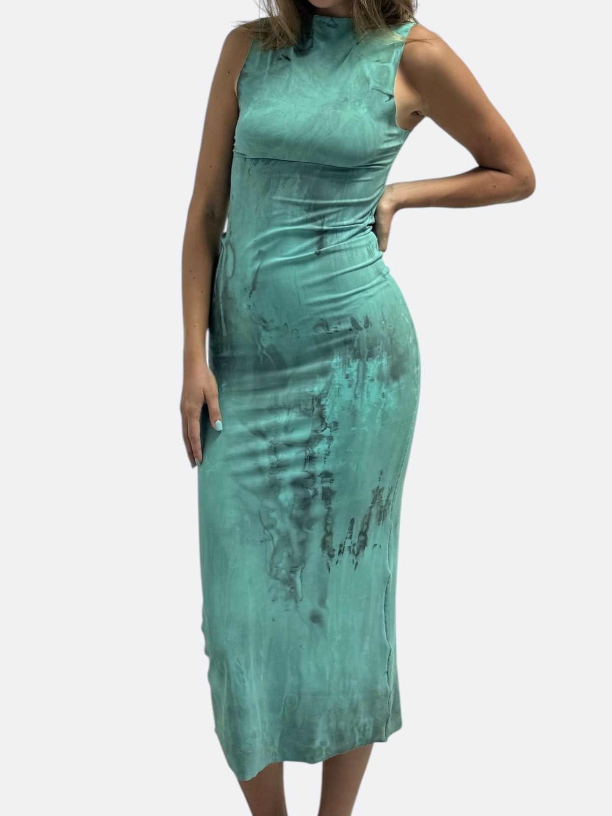 maxi dress - aqua - criticalpoetry