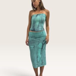 maxi skirt - aqua - criticalpoetry